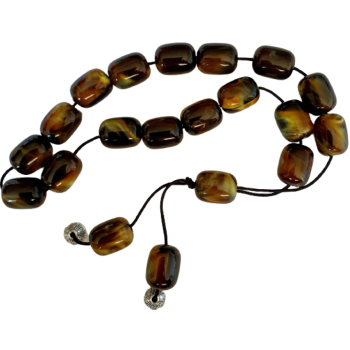 Κομπολόι χειροποίητο από συνθετική ρητίνη (Καφέ σκούρο νερά)