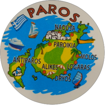 Μαγνητάκι  γυάλινο 34mm (χάρτης Πάρου)