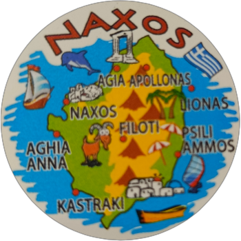 Μαγνητάκι  γυάλινο 34mm (χάρτης Νάξου)